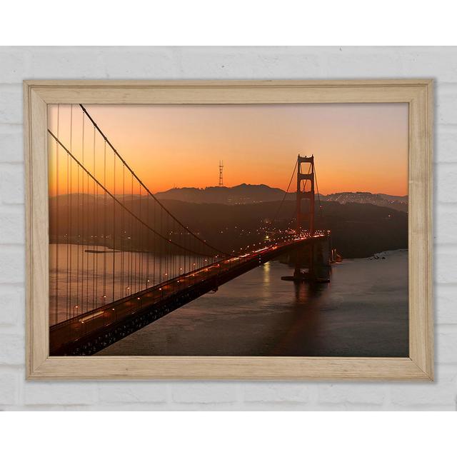 Golden Gate Bridge Sunset Glow - Single Picture Frame Art Prints Ebern Designs Size: 29.7cm H x 42cm W x 1.5cm D on Productcaster.