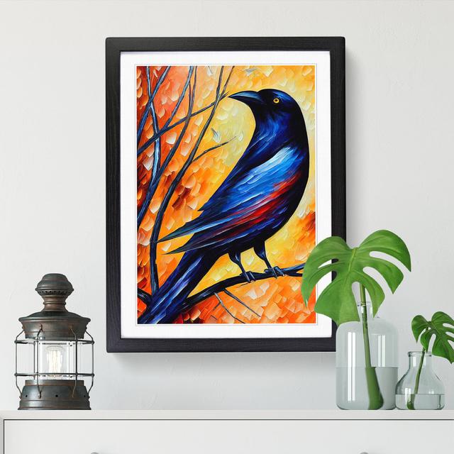 Androniki Crow Bird Painted Vol.2 - Picture Frame Print ClassicLiving Frame Option: Black, Size: 34cm H x 25cm W x 2cm D on Productcaster.