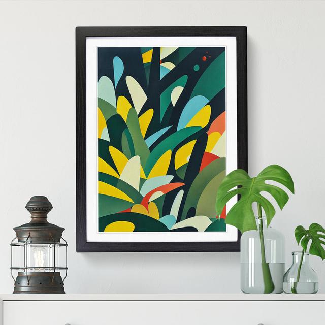 Mikac Jungle Leaves Abstract - Picture Frame Print Marlow Home Co. Frame Option: Black, Size: 25cm H x 2cm W x 3cm D on Productcaster.