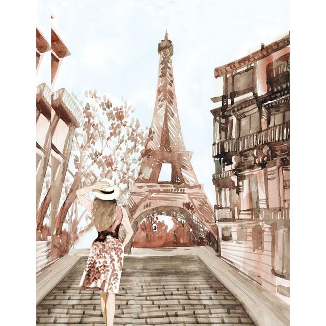 Blush Paris Girl - Wrapped Canvas Painting Rosalind Wheeler Size: 30cm H x 20cm W x 3.8cm D on Productcaster.