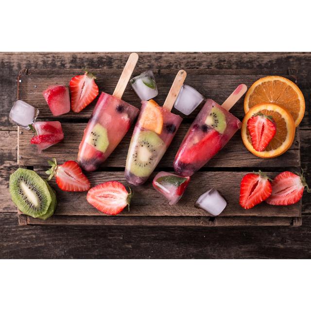 Fruit Popsicles by Id-art - Wrapped Canvas Print Ebern Designs Size: 51cm H x 76cm W x 3.8cm D on Productcaster.