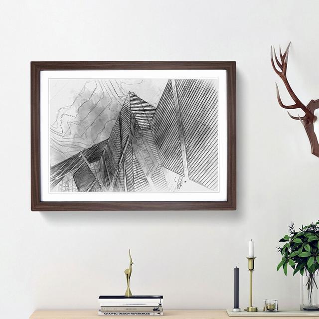 Architecture Sketch Vol.30 in Abstract - Picture Frame Drawing Print East Urban Home Frame Option: Walnut Framed, Size: 62cm H x 87cm W x 2cm D on Productcaster.