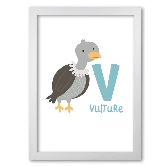 Alphabet Animals, V Is For Vulture - Print East Urban Home Format: White Grain Frame, Size: 42 cm H x 30 cm W x 5 cm D on Productcaster.