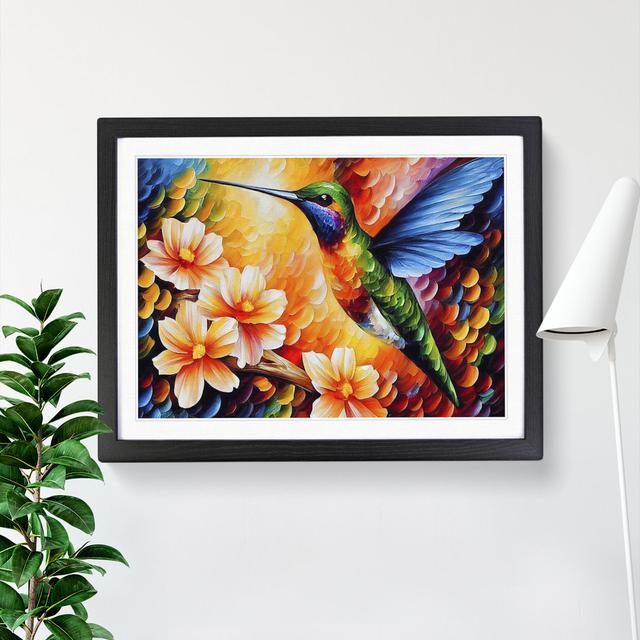 Hummingbird Vol.3 Abstract - Picture Frame Painting Marlow Home Co. Frame Colour: Black, Size: 46cm H x 64cm W x 2cm D on Productcaster.