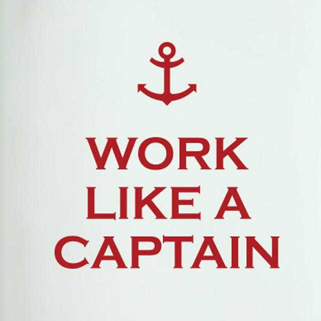 Work Like a Captain Door Room Wall Sticker Happy Larry Colour: Dark Red on Productcaster.