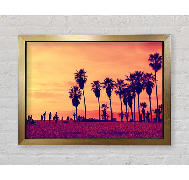 Santa Monica Sunset - Print 17 Stories Format: Gold Framed Paper, Size: 100cm H x 141.4cm W x 3.4cm D on Productcaster.