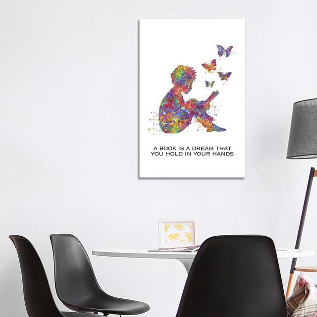 Boy Read Book Quote by Genefy Art - Wrapped Canvas Graphic Art Maturi Size: 101.6cm H x 66.04cm W x 1.91cm D on Productcaster.