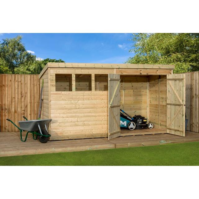 12 Ft. W x 3 Ft. D Shiplap Pent Wooden Shed Empire Sheds Ltd on Productcaster.