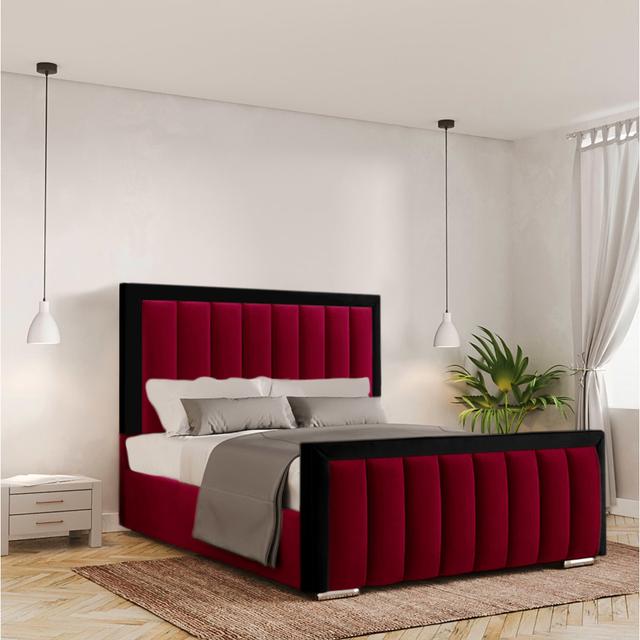 Ballal Upholstered Storage Bed Canora Grey Colour: Red, Size: Kingsize (5') on Productcaster.