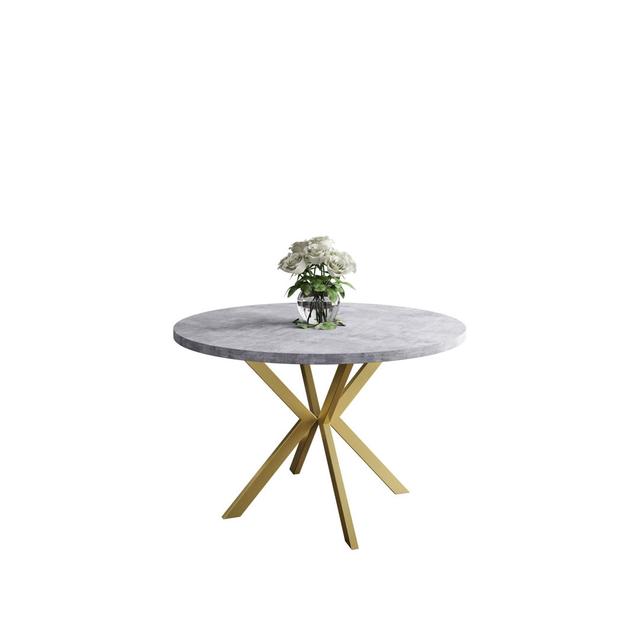 Amary Round Dining Table Canora Grey Size: 76 H x 120 L x 196 W cm, Table Top Colour: White on Productcaster.