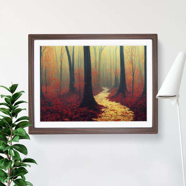 Mind Blowing Autumn Forest - Single Picture Frame Painting Alpen Home Frame Colour: Walnut, Size: 34cm H x 46cm W x 2cm D on Productcaster.