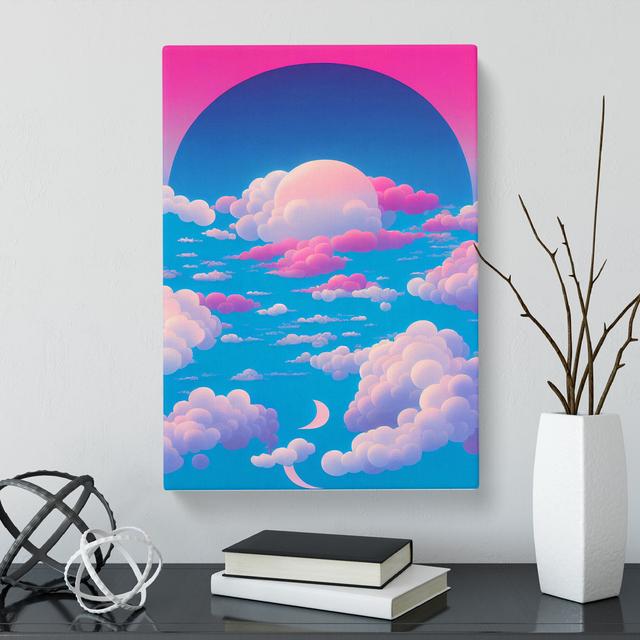 CAN-V0523-471X Cloudy Sky Vaporwave - Wrapped Canvas Print Marlow Home Co. Size: 50cm H x 35cm W x 3cm D on Productcaster.