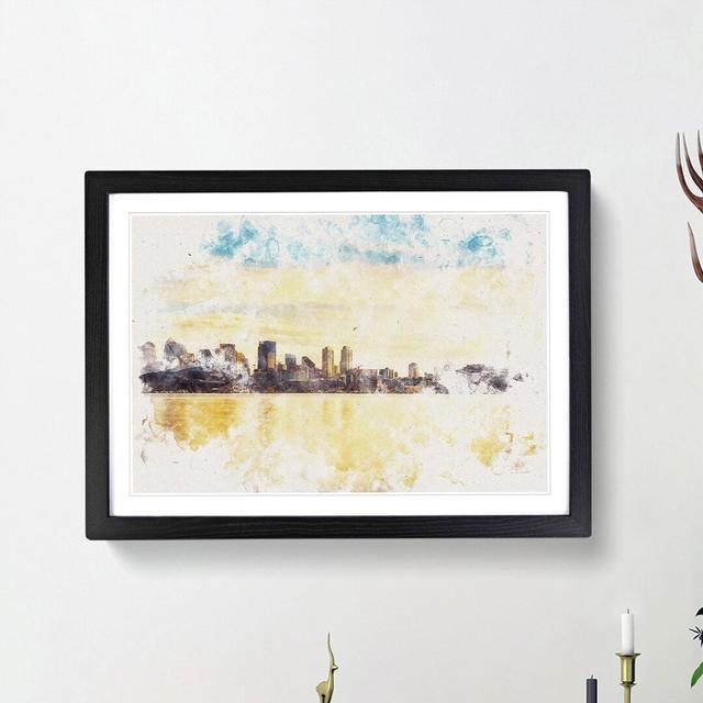 Reflection of the Seattle Skyline - Picture Frame Painting Print East Urban Home Frame Option: Black Framed, Size: 45cm H x 63cm W x 2cm D on Productcaster.