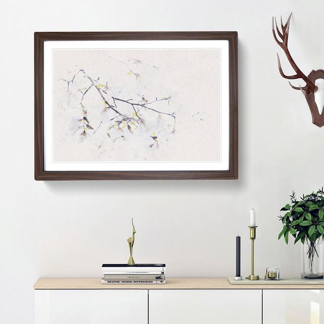 Branch of a White Magnolia Tree - Picture Frame Painting Print on MDF East Urban Home Frame Option: Walnut Framed, Size: 62cm H x 87cm W x 2cm D on Productcaster.