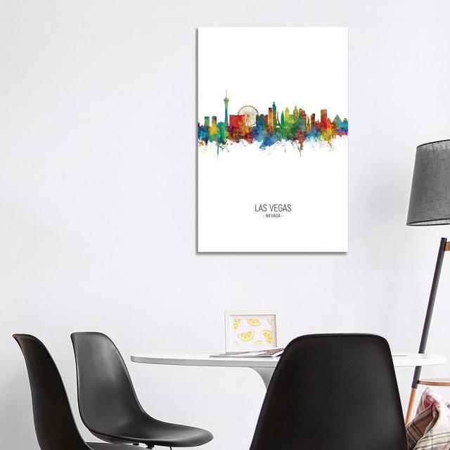 Las Vegas Nevada Skyline Portrait by Michael Tompsett - Wrapped Canvas Print Latitude Run Size: 101.6cm H x 66.04cm W x 1.905cm D on Productcaster.