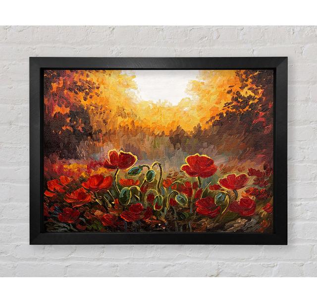 Poppies Finding The Sun - Single Picture Frame Art Prints Ophelia & Co. Fomat: Ventura Black Framed Paper, Size: 84.1cm H x 118.9cm W x 3.4cm D on Productcaster.