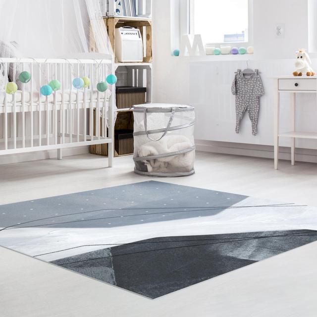 Haika Blue/White/Black Area Rug East Urban Home Rug Size: Square 140cm on Productcaster.