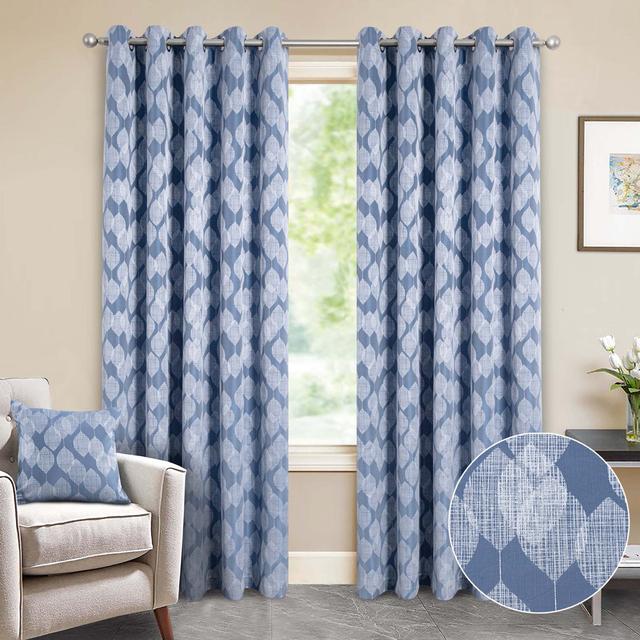 Anallese CURTAINS Pair Marlow Home Co. Curtain Colour: Blue, Panel Size: 165" W x 229" L on Productcaster.