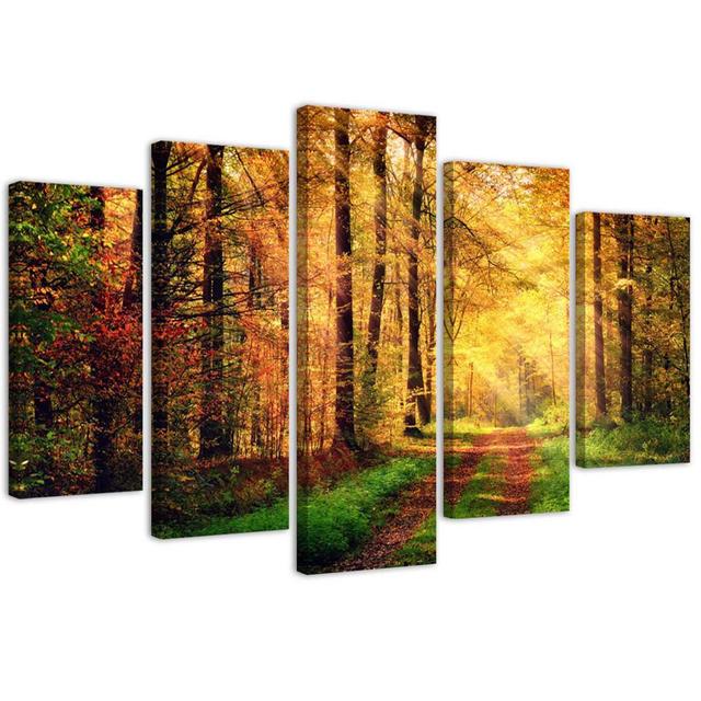 Canvas Print Forest Autumn Union Rustic Size: 100cm H x 150cm W on Productcaster.