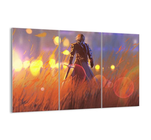 Vicious Knight - 3 Piece Unframed Graphic Art Print Set on Glass Happy Larry Size: 70cm H x 105cm W x 1.8cm D on Productcaster.