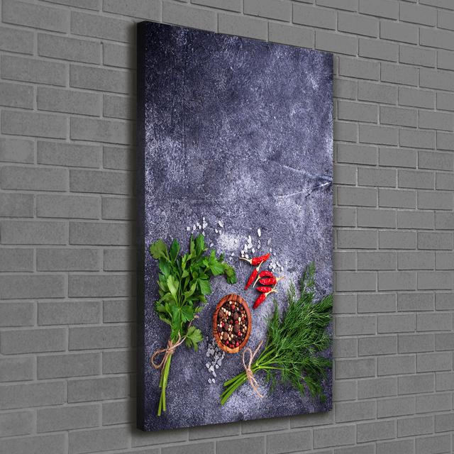 Herbs and Spices - Wrapped Canvas Art Print Ebern Designs on Productcaster.