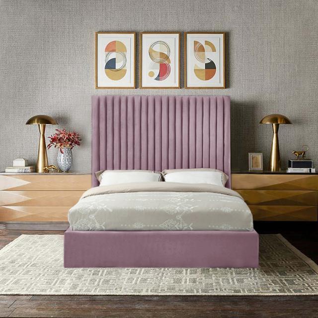 Aidean Upholstered Bed Frame Brayden Studio Colour: Lilac, Size: Small Double (4') on Productcaster.