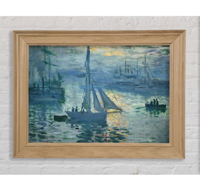 Monet Sunrise At Sea 2 - Single Picture Frame Art Prints Bright Star Size: 42cm H x 59.7cm W x 8cm D on Productcaster.