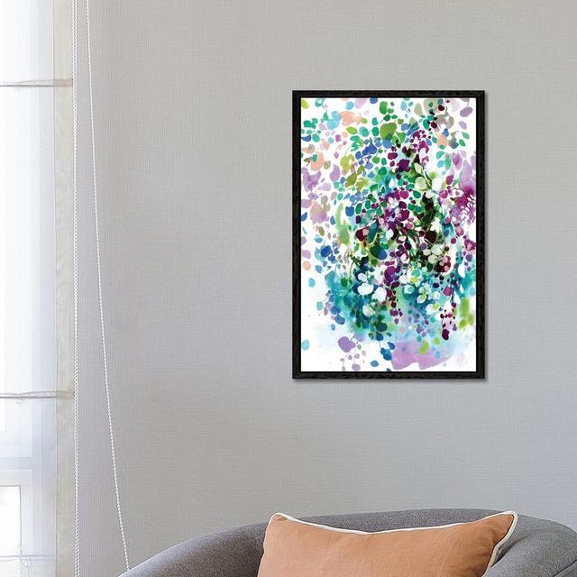 Petals And Leaves by CreativeIngrid - Painting on Canvas Latitude Run Format: Black Framed, Size: 66.04cm H x 45.72cm W x 3.81cm D on Productcaster.