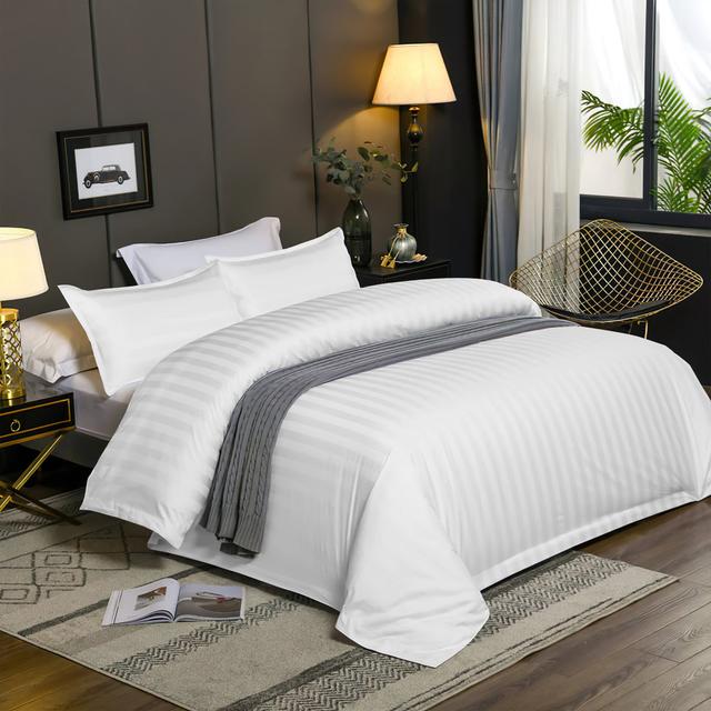 Microfibre 250 Thread Count Reversible Duvet Cover Set Ebern Designs Size: Double - 2 Standard Pillowcases, Colour: White on Productcaster.