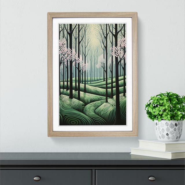 Spring Forest Op No.2 - Single Picture Frame Print on Wood Alpen Home Format: Oak, Size: 34cm H x 25cm W x 2cm D on Productcaster.