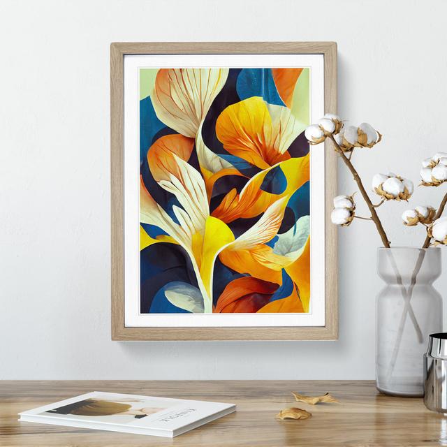 Amazing Abstract Floral No.7 - Single Picture Frame Painting Marlow Home Co. Frame Colour: Oak Framed, Size: 46cm H x 34cm W x 2cm D on Productcaster.