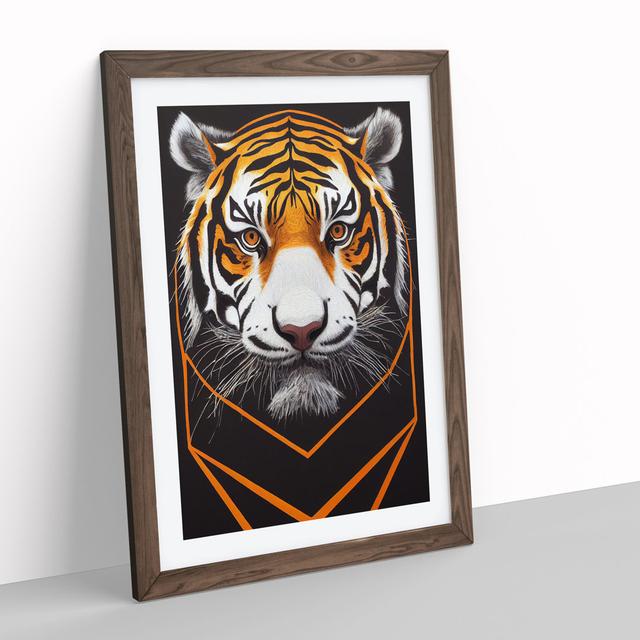 Futuristic Tiger No.2 Abstract - Picture Frame Graphic Art 17 Stories Frame Colour: Walnut, Size: 46cm H x 34cm W x 2cm D on Productcaster.