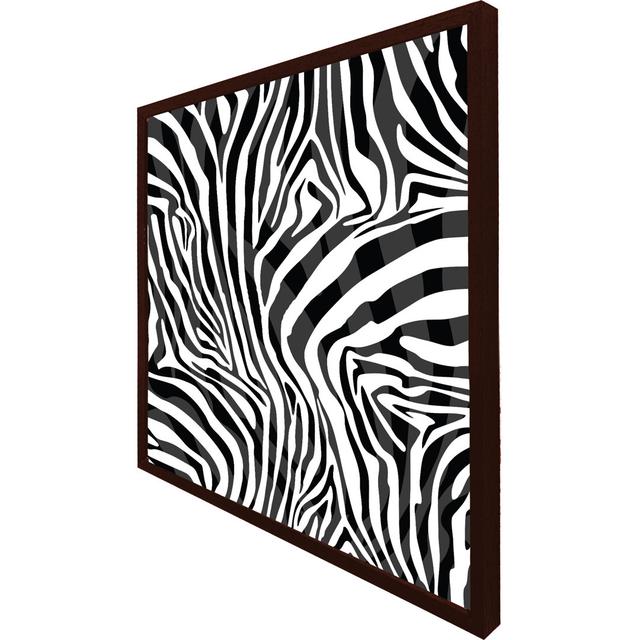 Ashalina Zebra Animal Print - Single Picture Frame Art Prints Metro Lane Size: 61cm H x 61cm W x 4cm D, Frame Colour: Brown Framed on Productcaster.