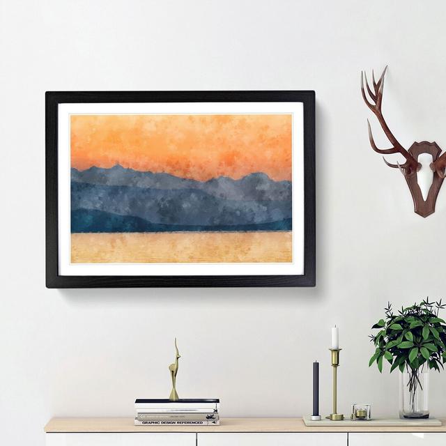 Orange Sunset in Greece - Picture Frame Graphic Art Print East Urban Home Size: 33cm H x 45cm W x 2cm D, Frame Option: Black Framed on Productcaster.