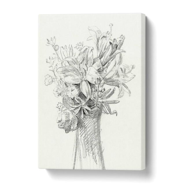 'Vase of Flowers' by Jean Bernard - Wrapped Canvas Drawing Print East Urban Home Size: 61 cm H x 40.6 cm W on Productcaster.