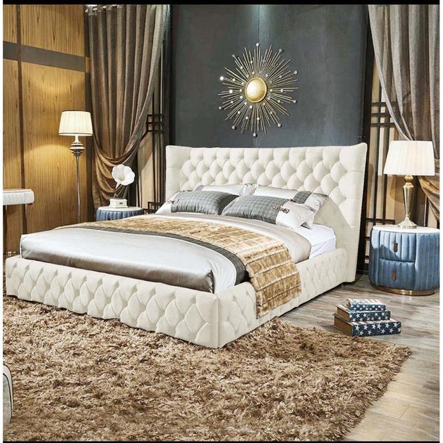 Achilleas Upholstered Bed Canora Grey Colour: White, Size: Small Double (4') on Productcaster.