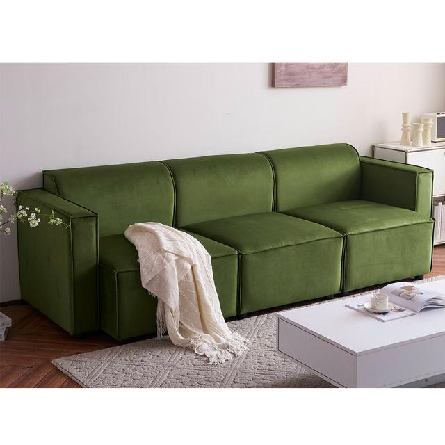 Necie Sofa 17 Stories Size: 75cm H x 240cm W x 90cm D, Seating Capacity: 3, Upholstery Colour: Vine Green on Productcaster.