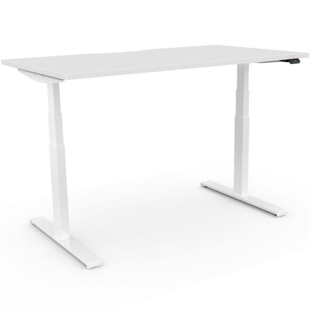 Arnesia Pro Height Adjustable Standing Desk 17 Stories Size: 123cm H x 120cm W x 80cm D, Frame Colour: White, Top Colour: White on Productcaster.