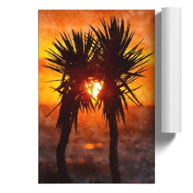 Palm Trees at Sunset Vol.2 - Unframed Graphic Art East Urban Home Size: 30cm H x 21cm W x 0.1cm D on Productcaster.