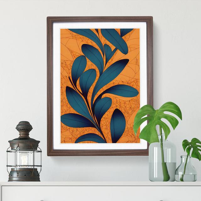 Pretty Leaves Art No.4 - Picture Frame Graphic Art Marlow Home Co. Frame Colour: Walnut Framed, Size: 34cm H x 25cm W x 2cm D on Productcaster.