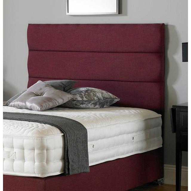 Shania Upholstered Headboard Ebern Designs Colour: Linen Plum, Mattress Size: King (5') on Productcaster.