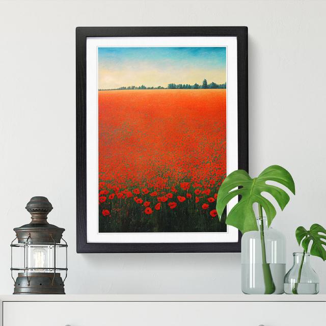 Lital Poppy Flower Field Painting Vol.1 - Single Picture Frame Graphic Art ClassicLiving Frame Option: Black, Size: 64cm H x 46cm W x 2cm D on Productcaster.