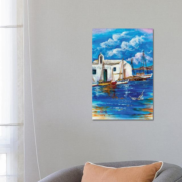 Summer in the Small Port by Nastasiart - Wrapped Canvas Art Prints Breakwater Bay Size: 66.04cm H x 45.72cm W on Productcaster.