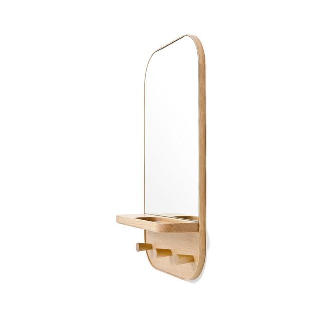 Phillipa Solid Wood 3 - Hook Wall Mounted Coat Rack with Mirror Brayden Studio on Productcaster.