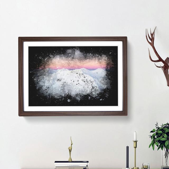 Pink Mountain Ridge in Romania - Picture Frame Graphic Art Print East Urban Home Size: 24cm H x 33cm W x 2cm D, Frame Option: Walnut Framed on Productcaster.