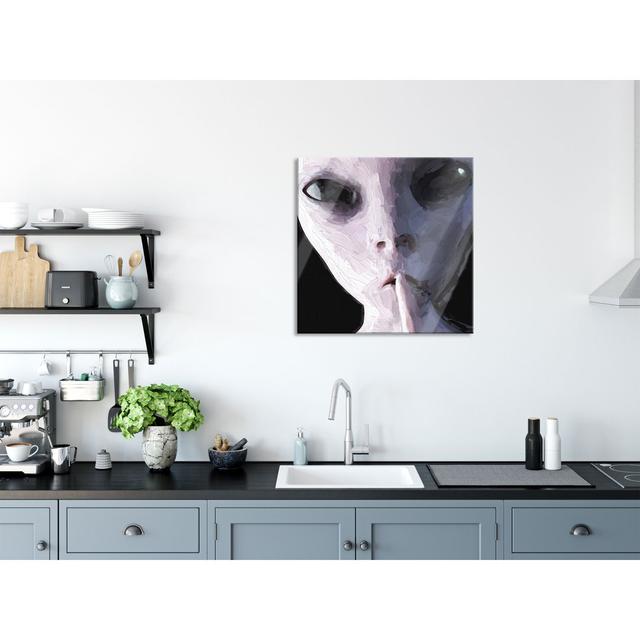 Alien - Don't Speak Art - Unframed Graphic Art on Glass Happy Larry Size: 60cm H x 60cm W x 0.4cm D on Productcaster.