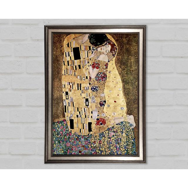 Klimt der Kuss - Einzelner Bilderrahmen Kunstdrucke BohoLiving Größe: 42 cm H x 59,7 cm B x 1,5 cm T, Format: Poster mit metallgrauem Rahmen on Productcaster.