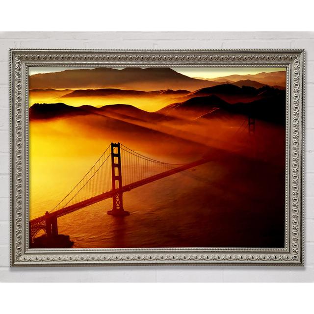 Silveron Gate Bridge Sunshine Mist Morning Framed Print Bright Star Size: 84.1cm H x 118.9cm W x 3cm D on Productcaster.