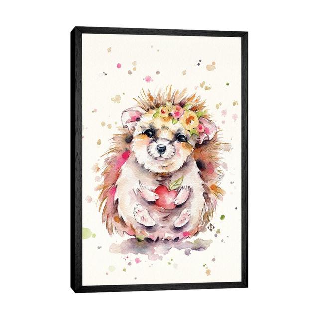 Sweet Hedgehog by Sillier Than Sally - Print on Canvas Ebern Designs Size: 152.4cm H x 101.6cm W x 3.81cm D, Format: Black Framed on Productcaster.