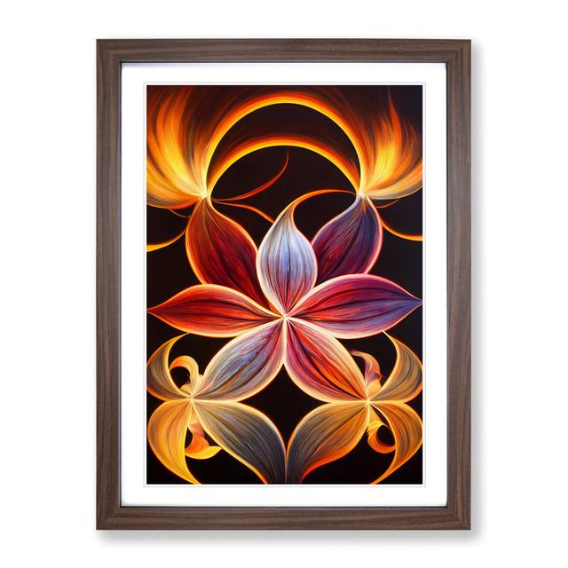 An Eccentric Flower Abstract - Picture Frame Graphic Art Marlow Home Co. Size: 34cm H x 25cm W x 2cm D, Frame Colour: Walnut on Productcaster.